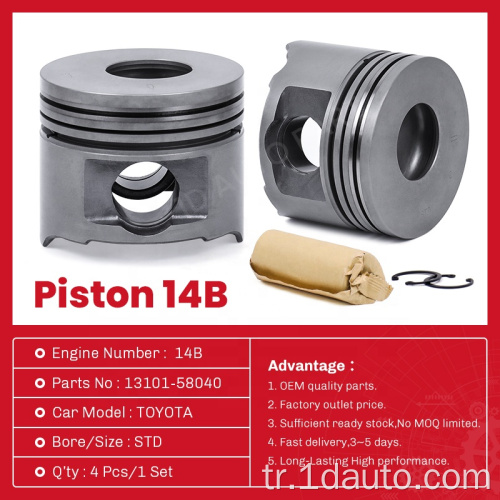 Otomatik Parçalar Toyota Motor Pistonu 14B 13101-58040
